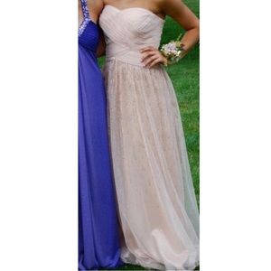 hailey logan by adrianna papell strapless blush dress prom dress